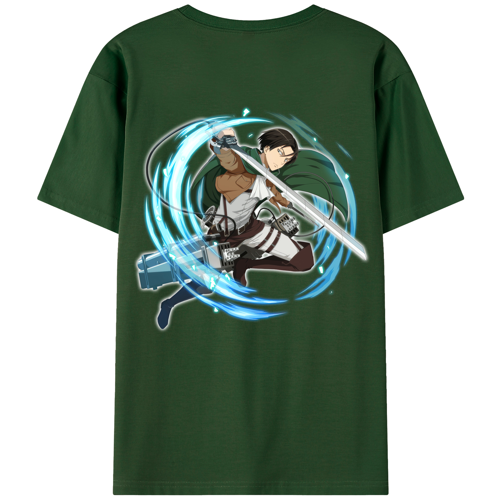 （画像用） 進撃の巨人 リヴァイ·アッカーマン Attack on Titan Levi Ackerman 綿100％半袖Tシャツ（背面プリント）